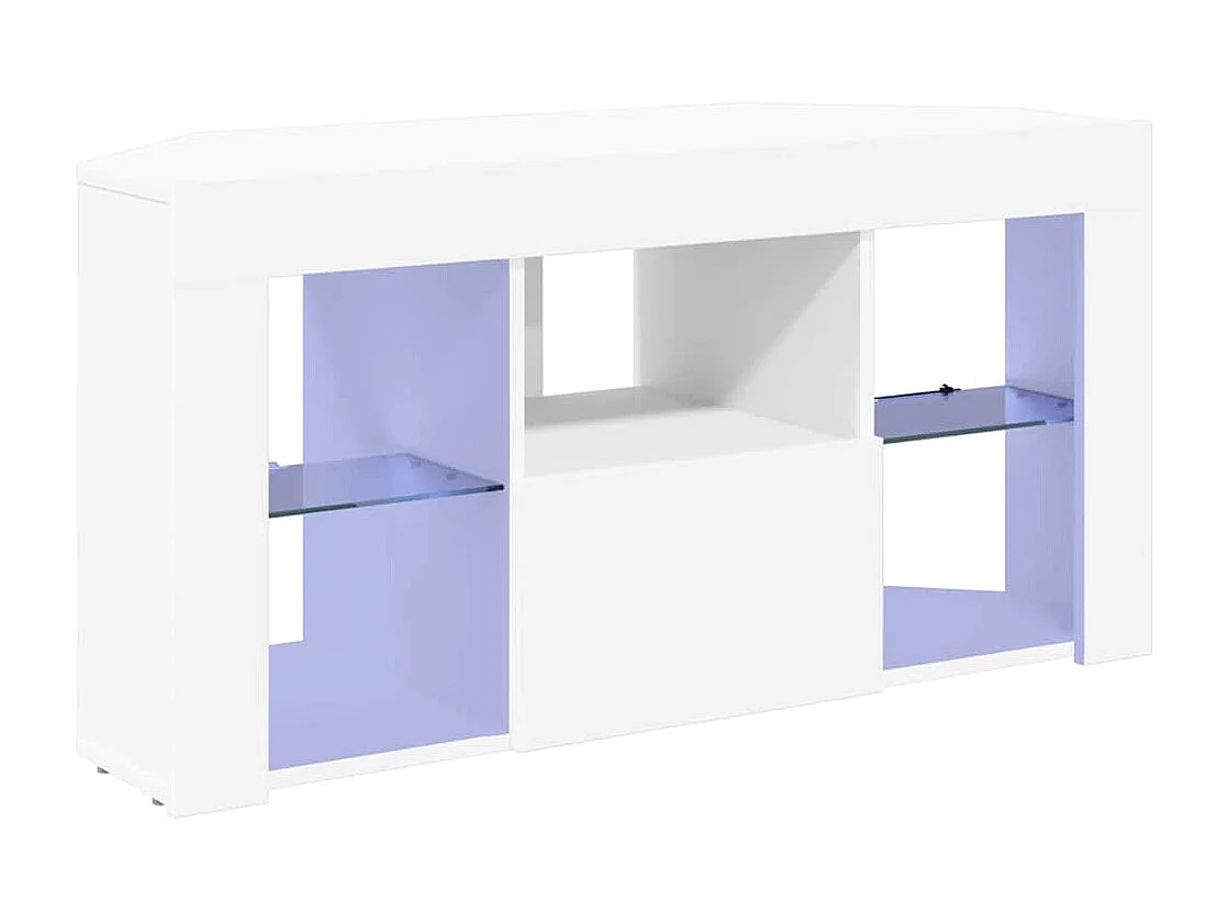 Meuble TV LED d'Angle Blanc 100 x 40 x 50 cm Bois d'ingénierie