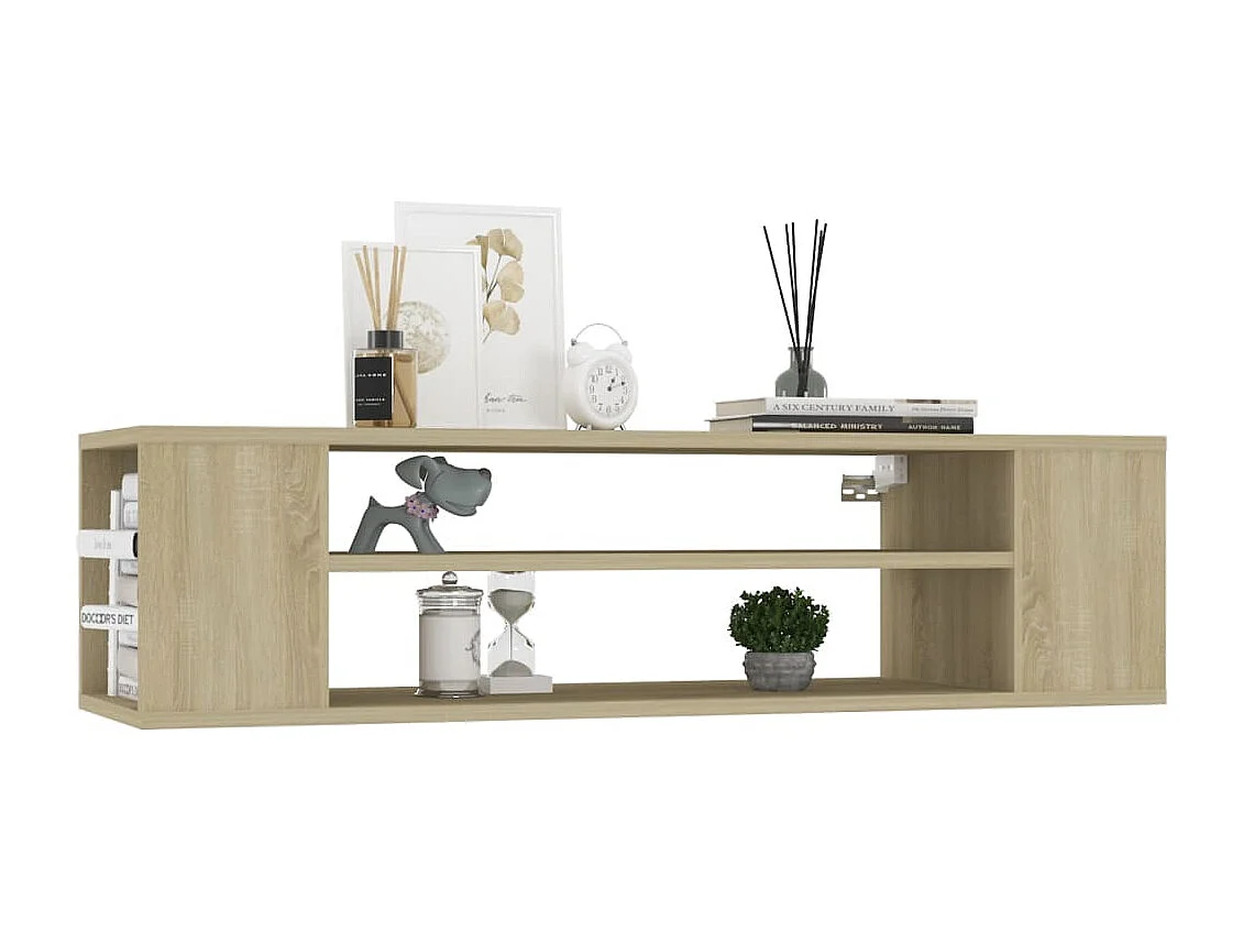 Meuble TV suspendu Chêne  100x30x26,5 cm Bois ingénierie