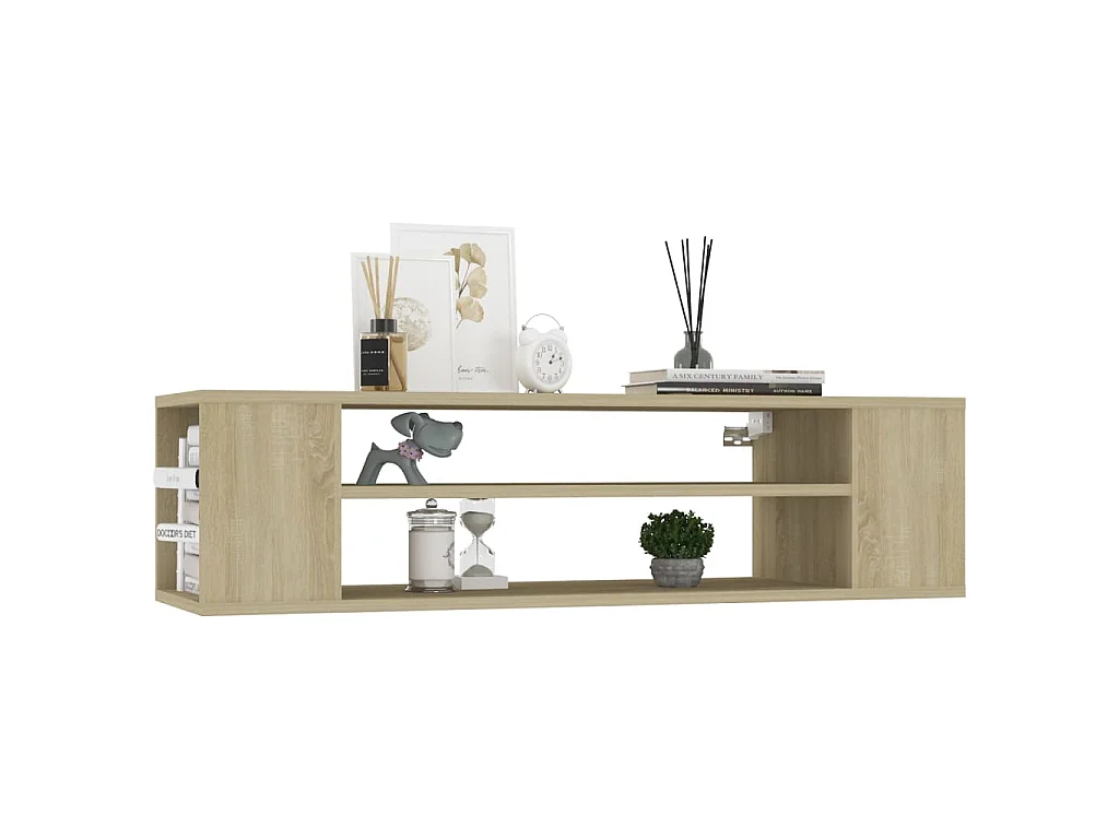 Mueble para TV colgante de contrachapado roble 100 × 30 × 26,5 cm