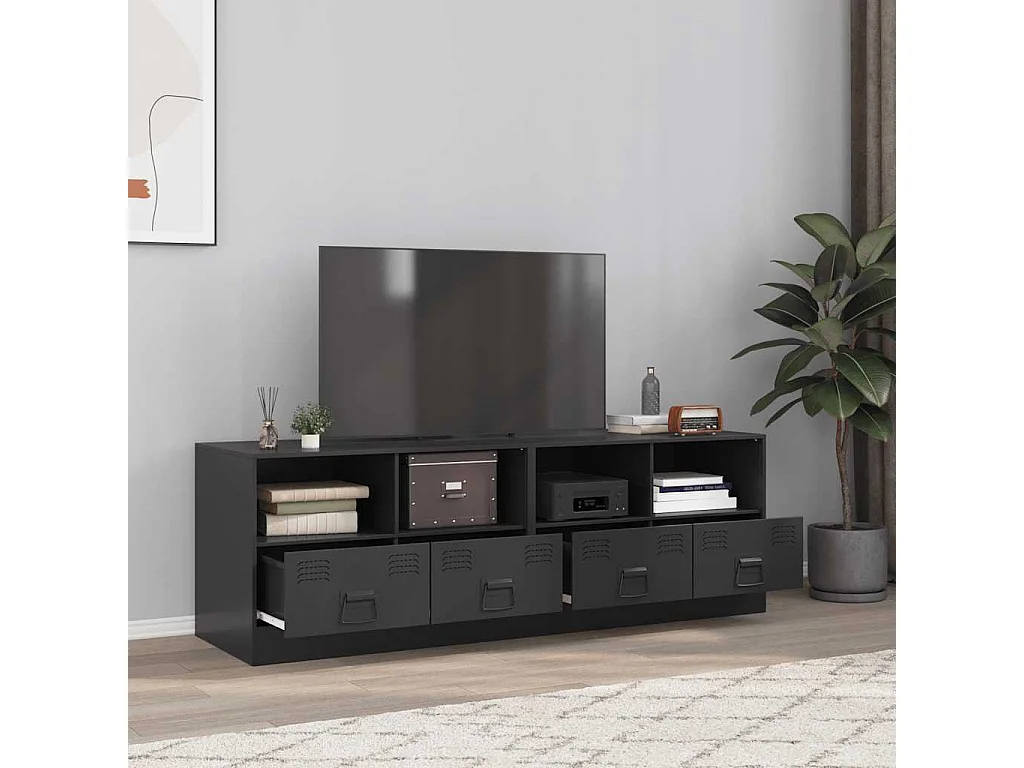 Muebles para TV 2 unidades acero negro 67x39x44 cm