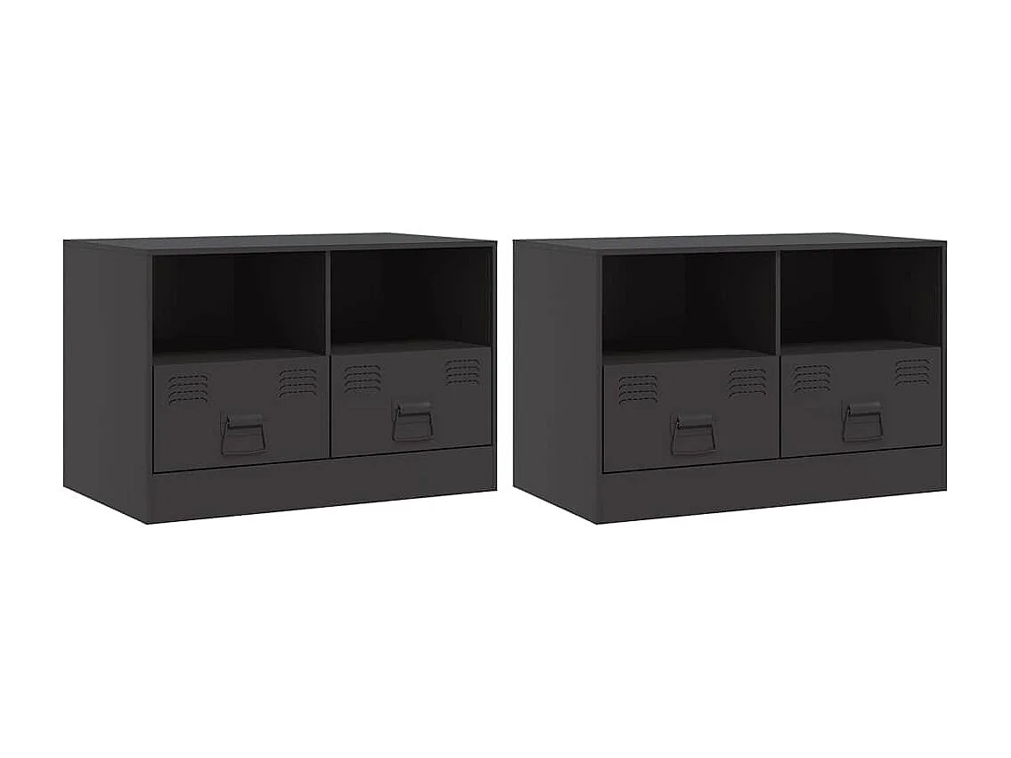 Muebles para TV 2 unidades acero negro 67x39x44 cm