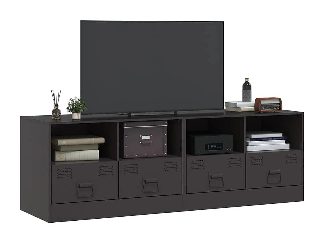 Muebles para TV 2 unidades acero negro 67x39x44 cm