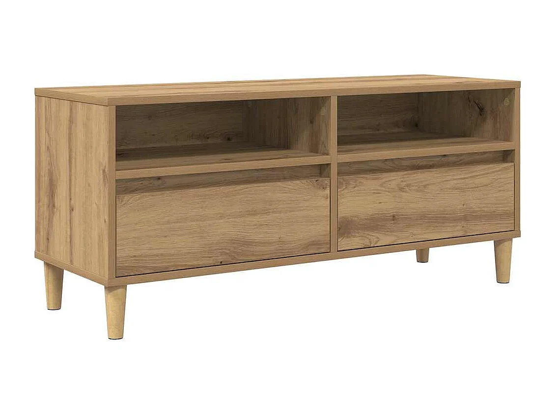 Meuble TV avec tiroir Chêne artisanal 100 x 34,5 x 44,5 cm