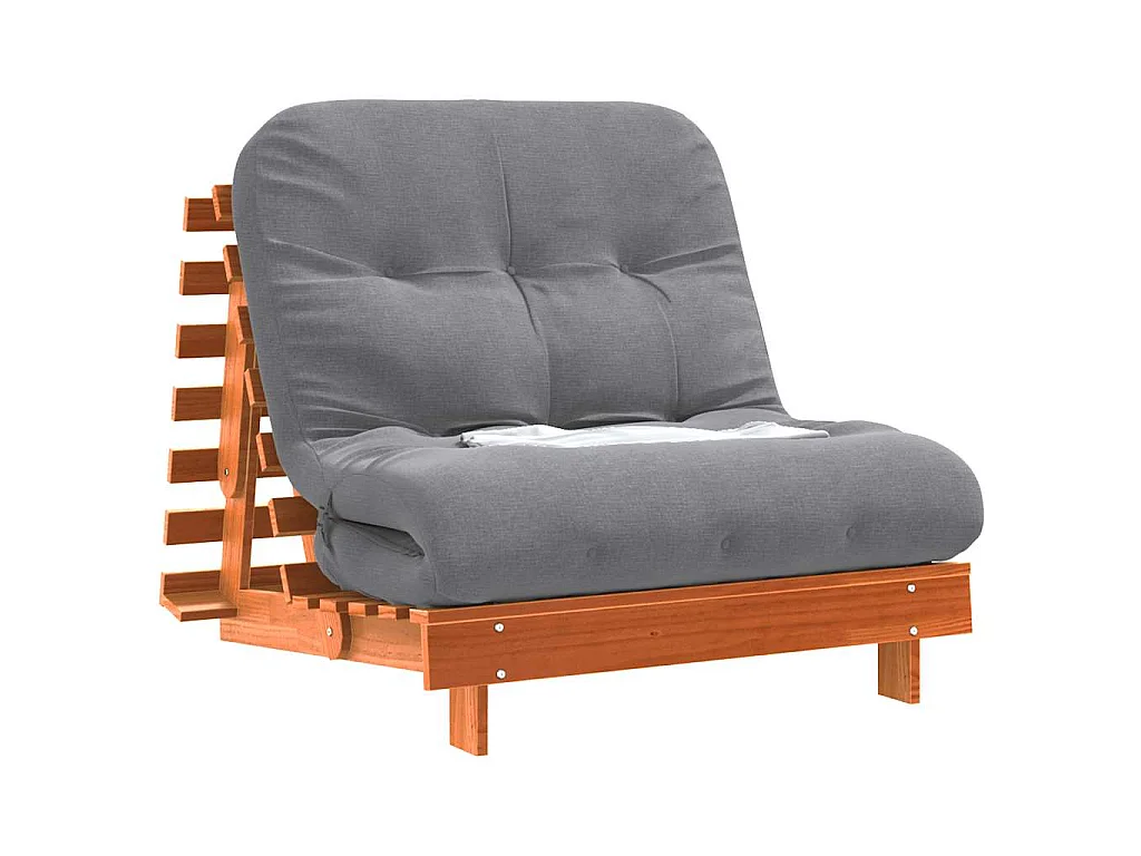 Canapé-lit futon avec matelas 80 x 206 x 11 cm bois de pin massif