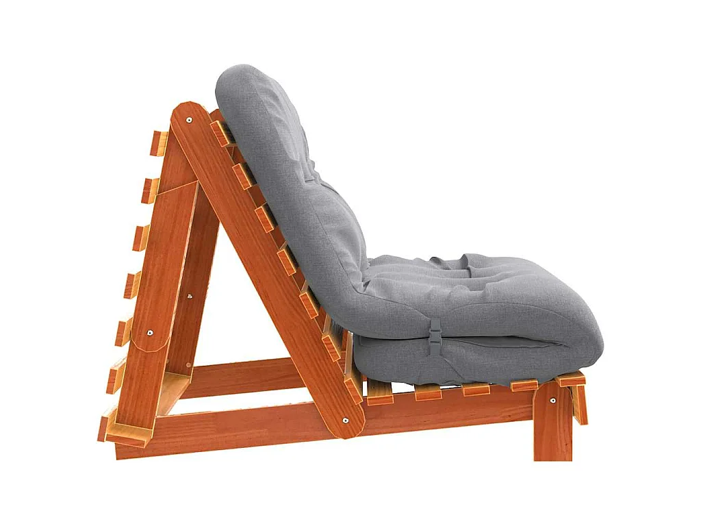 Canapé-lit futon avec matelas 80 x 206 x 11 cm bois de pin massif