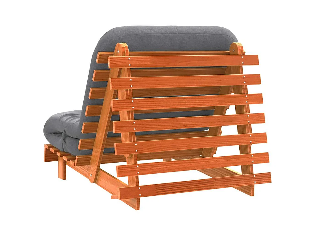 Canapé-lit futon avec matelas 80 x 206 x 11 cm bois de pin massif