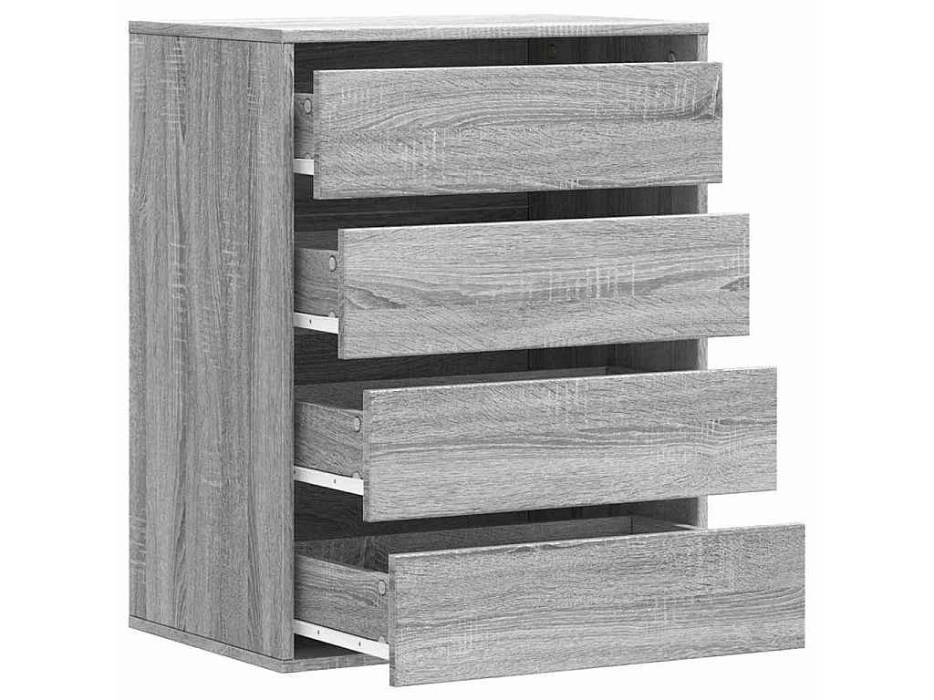 Cajonera de esquina de madera de ingeniería gris para oficina, 60 × 41 × 76 cm