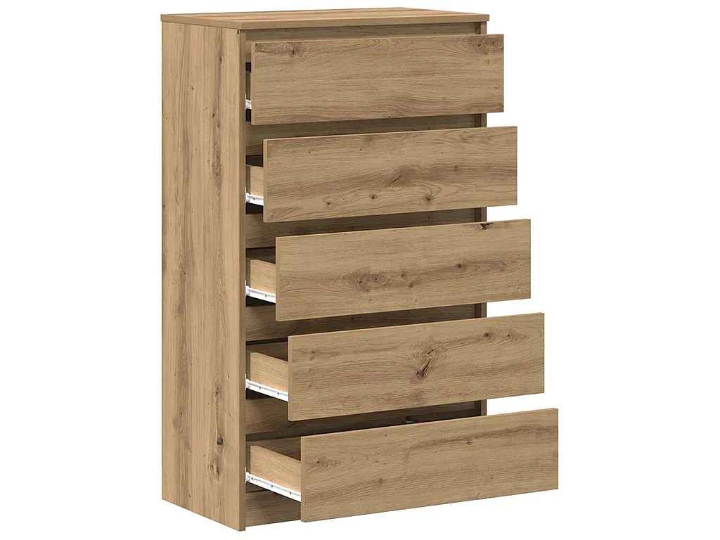 Cómoda de tablero de madera roble artisan, 60 × 36 × 103 cm