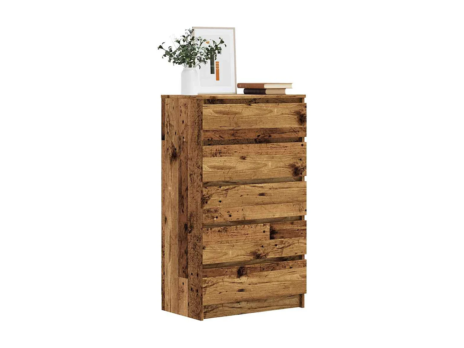 Commode vieux bois 60x36x103 cm bois d'ingénierie