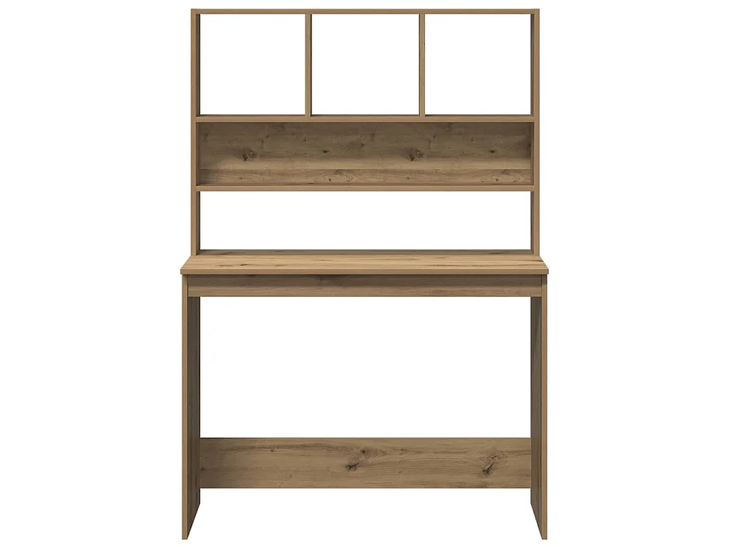 Escritorio con estantes de madera roble artesanal 102 × 45 × 148 cm
