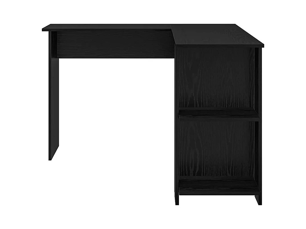 Escritorio de esquina de tablero de madera roble negro