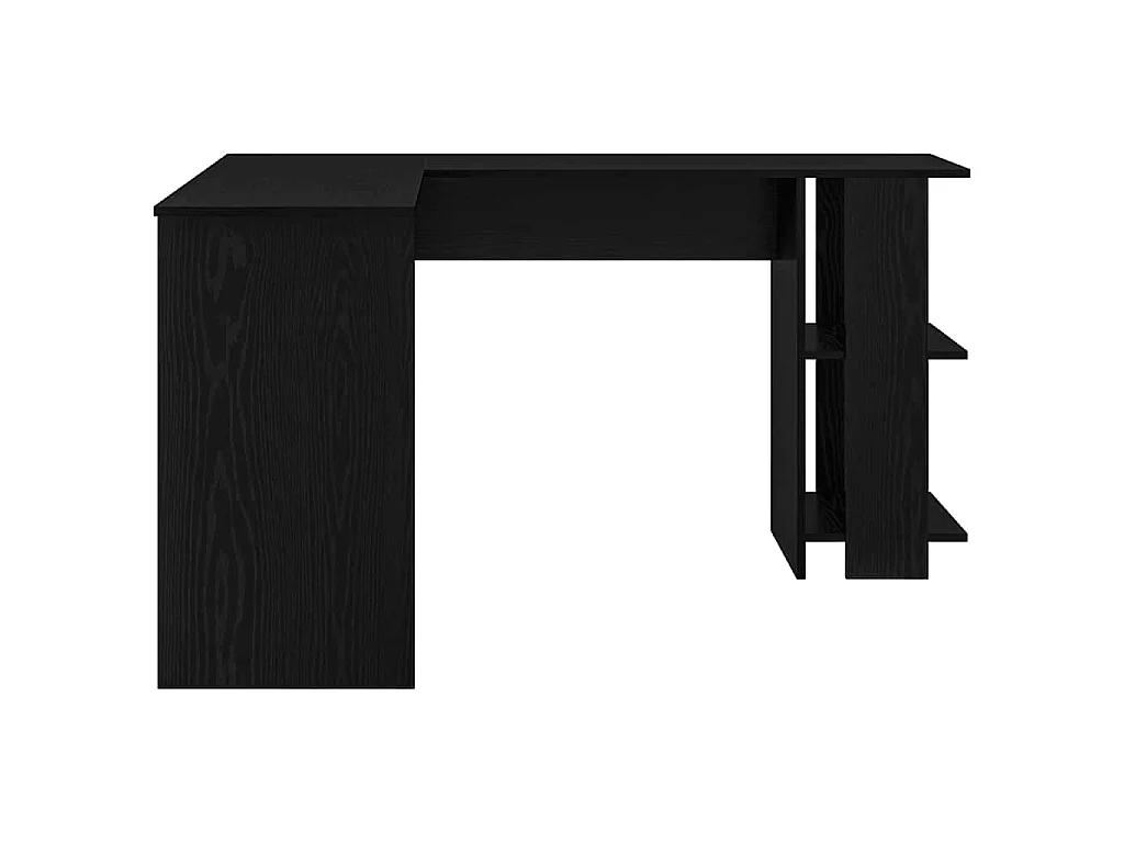 Escritorio de esquina de tablero de madera roble negro