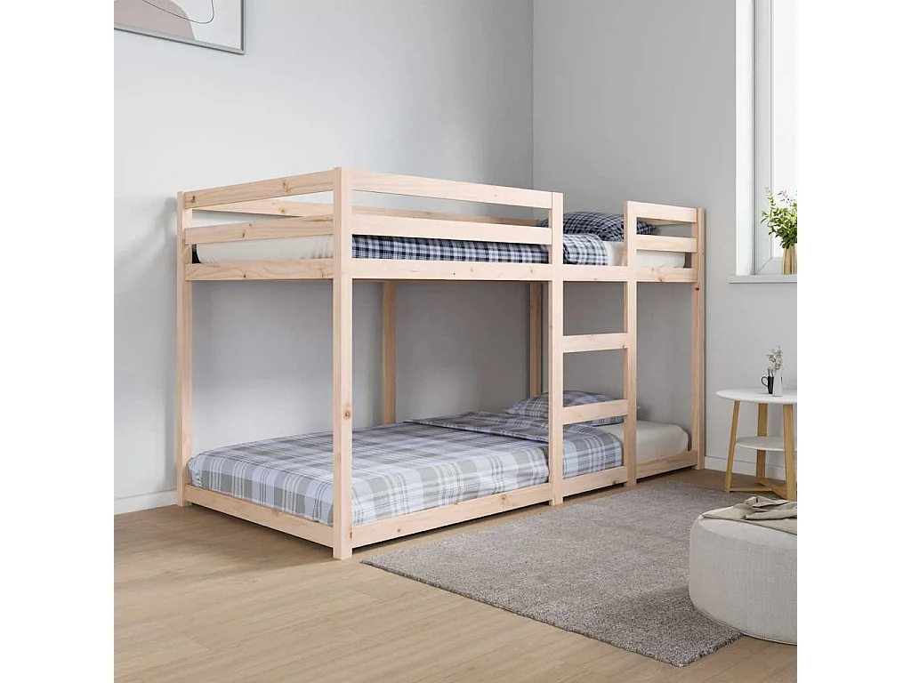 Cama litera sin colchón madera maciza de pino 90x190 cm
