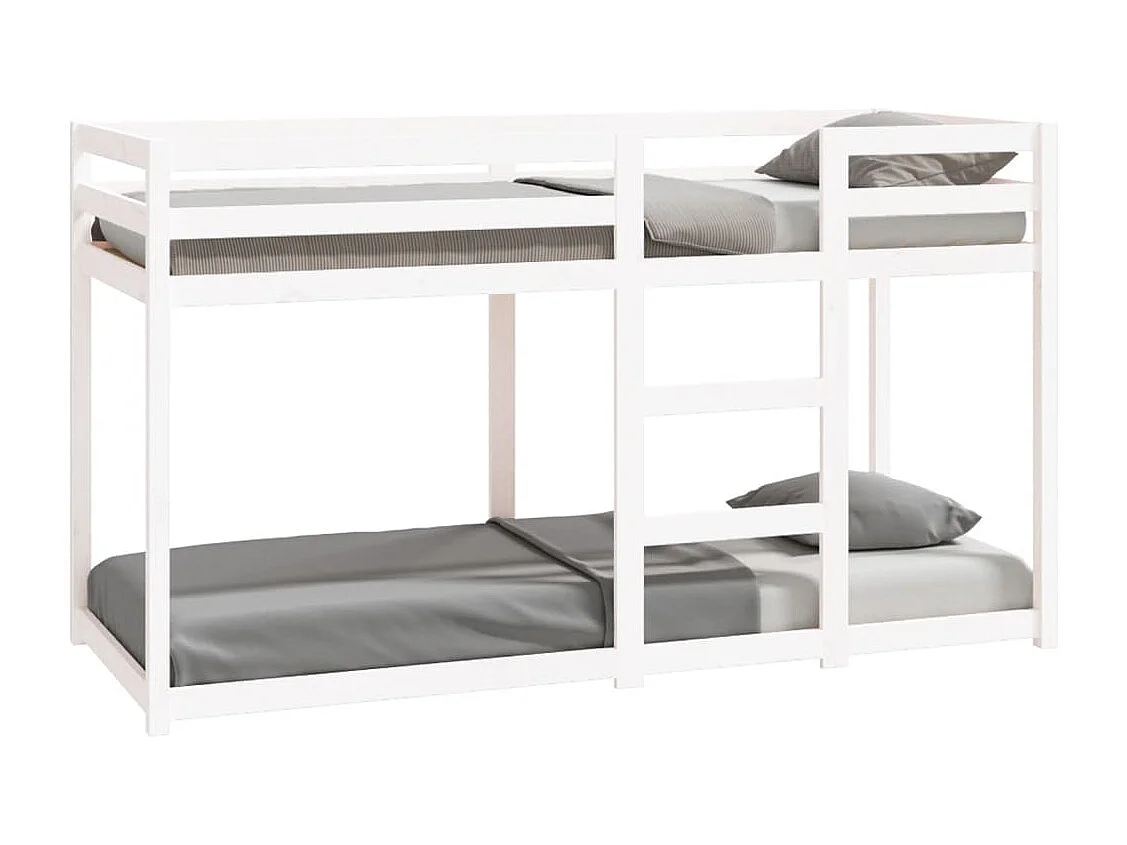 Lit superposé sans matelas blanc 75x190 cm bois de pin massif