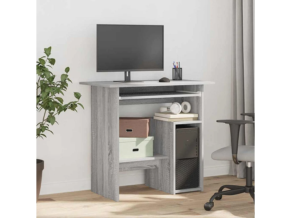 Bureau  gris 80x45x74 cm Bois d'ingénierie