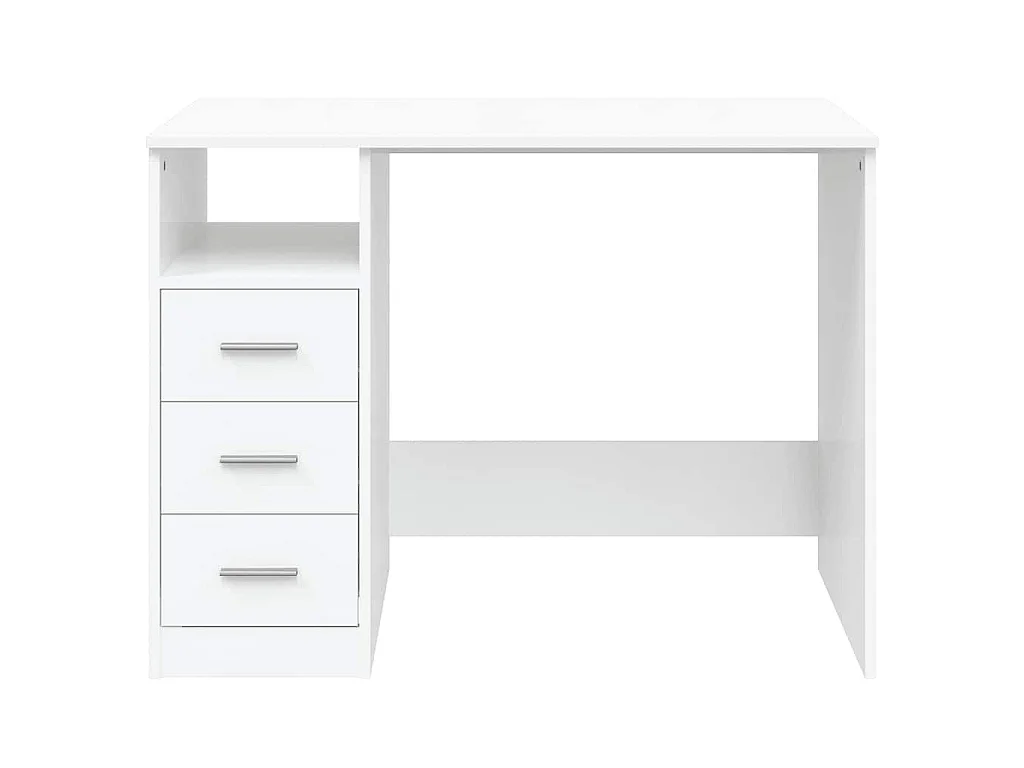 Bureau avec tiroirs blanc 102 x 50 x 76 cm panneau de bois