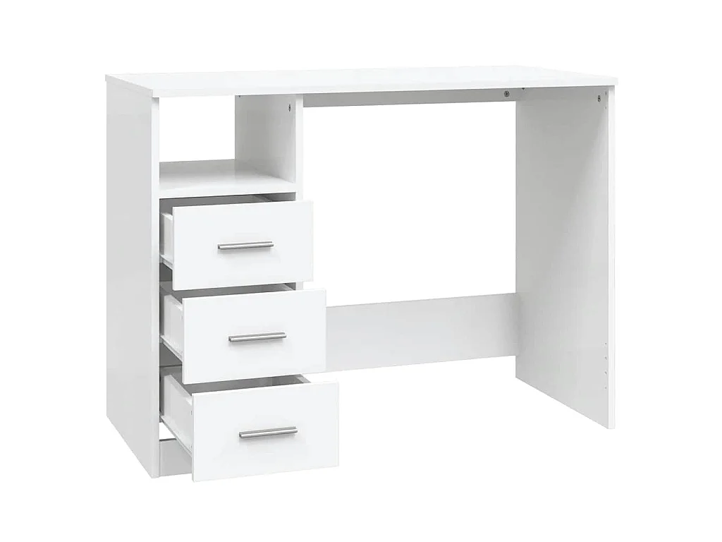 Bureau avec tiroirs blanc 102 x 50 x 76 cm panneau de bois