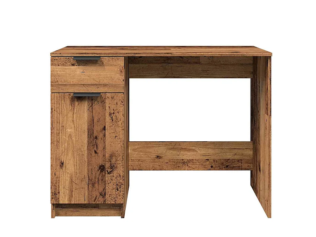 Escritorio de madera contrachapada color madera vieja, 100 × 50 × 75 cm