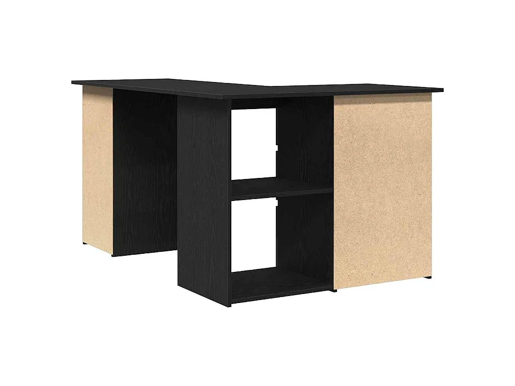 Escritorio de tablero de madera roble negro, 145 × 100 × 76 cm