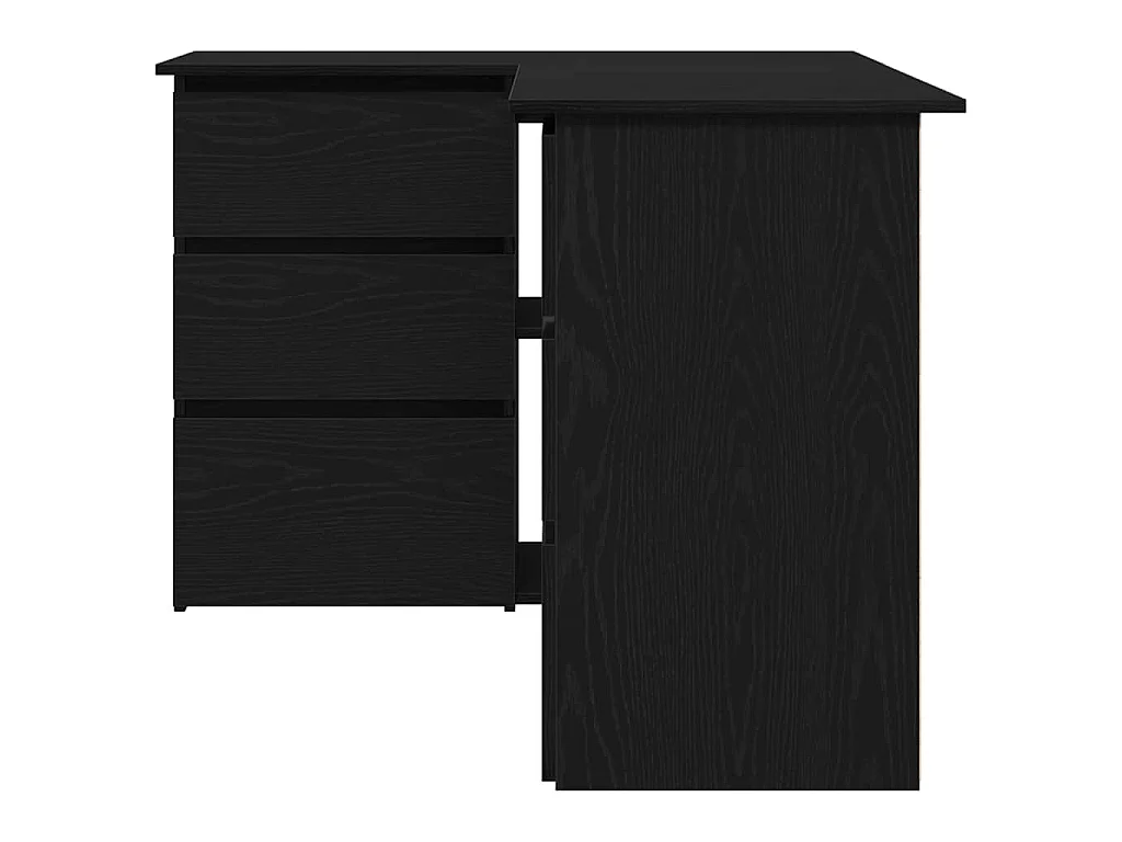 Escritorio de tablero de madera roble negro, 145 × 100 × 76 cm