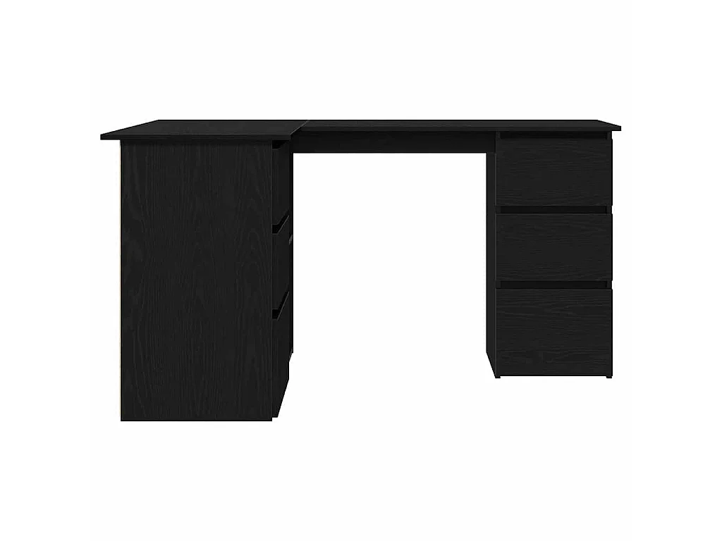 Escritorio de tablero de madera roble negro, 145 × 100 × 76 cm