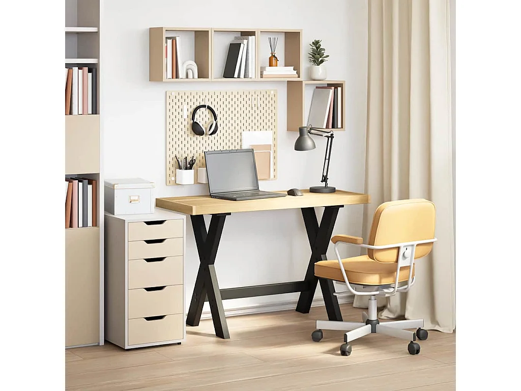 Bureau NOAIN pieds en forme de X 120x50x75 cm bois massif pin