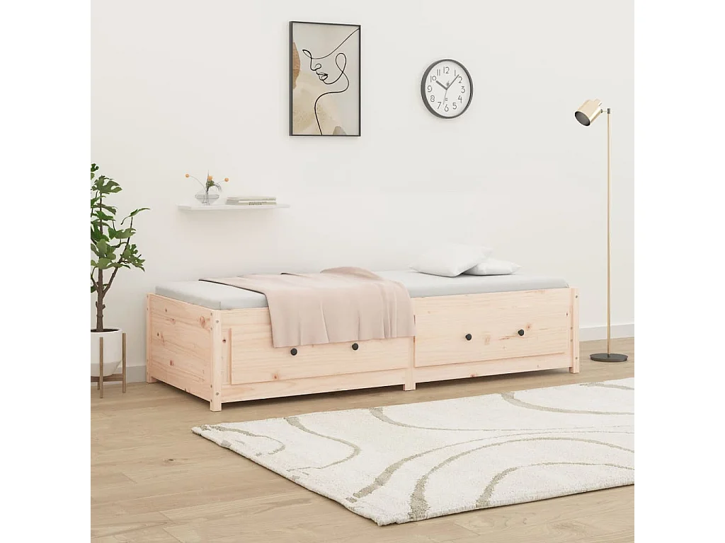 Sofá cama sin colchón de madera maciza de pino, 80 × 200 cm