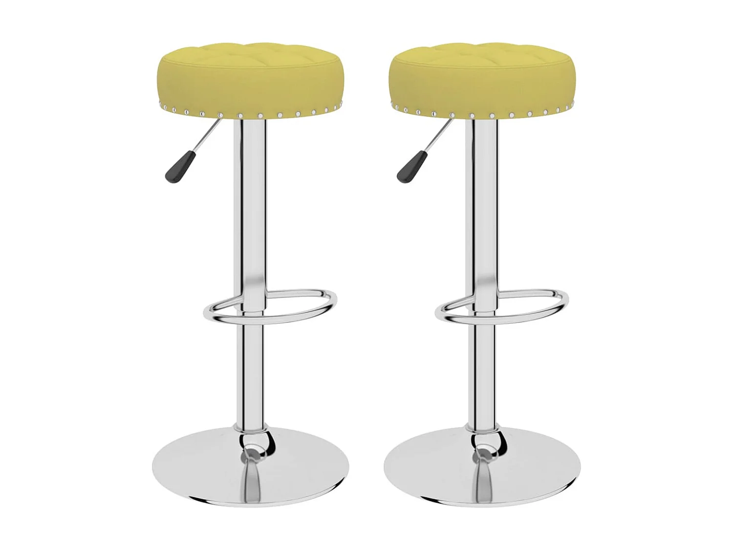 Taburetes de cocina, 2 piezas, de tela verde