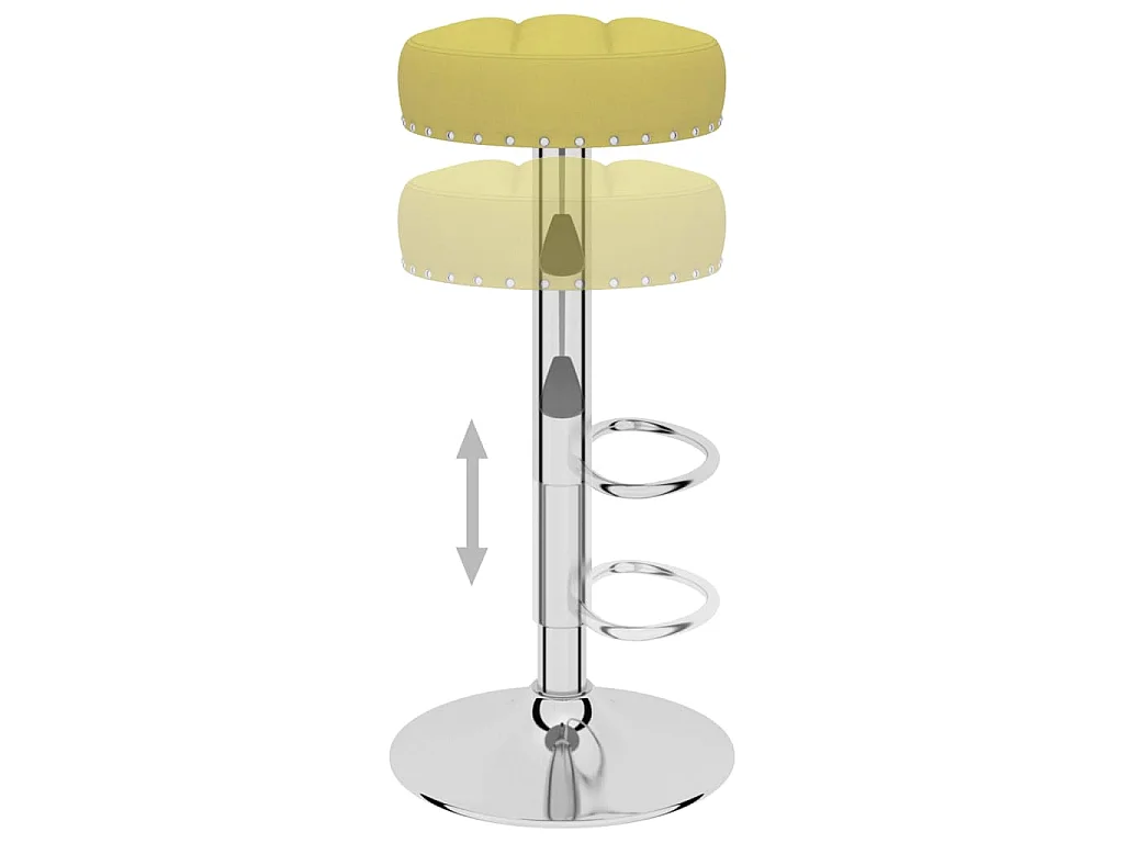 Taburetes de cocina, 2 piezas, de tela verde