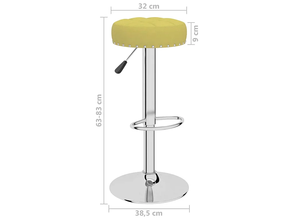Taburetes de cocina, 2 piezas, de tela verde