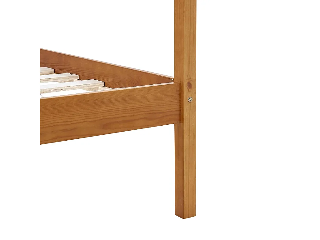 Cadre de lit à baldaquin sans matelas en bois massif 90 x 200 cm