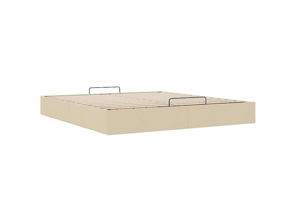 Estructura de cama otomana sin colchón color crema para dormitorio, 200 × 200 cm