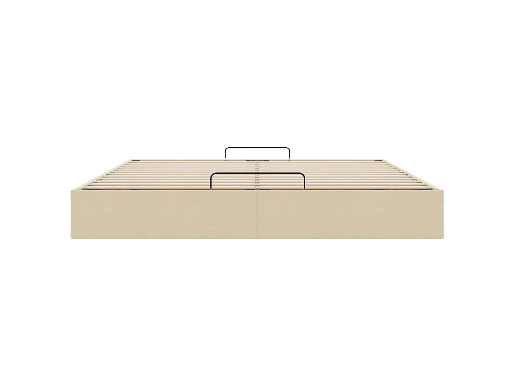 Estructura de cama otomana sin colchón color crema para dormitorio, 200 × 200 cm