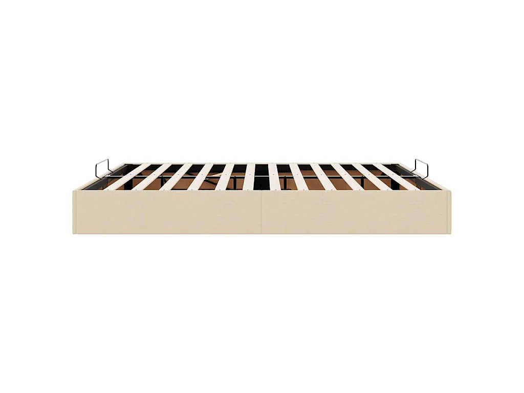 Estructura de cama otomana sin colchón color crema para dormitorio, 200 × 200 cm