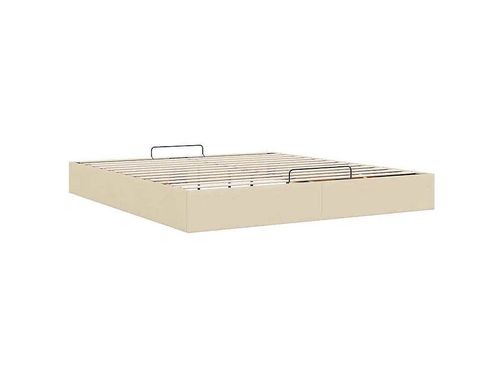 Estructura de cama otomana sin colchón color crema para dormitorio, 200 × 200 cm