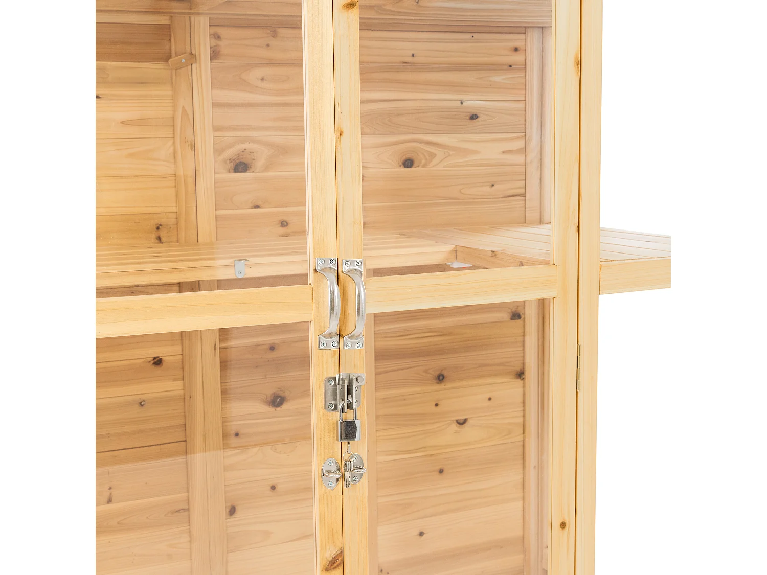 Serre de Jardin Adossée Bois Naturel 2 x 1,55 m Accessible Haut Mur Auto-Vent