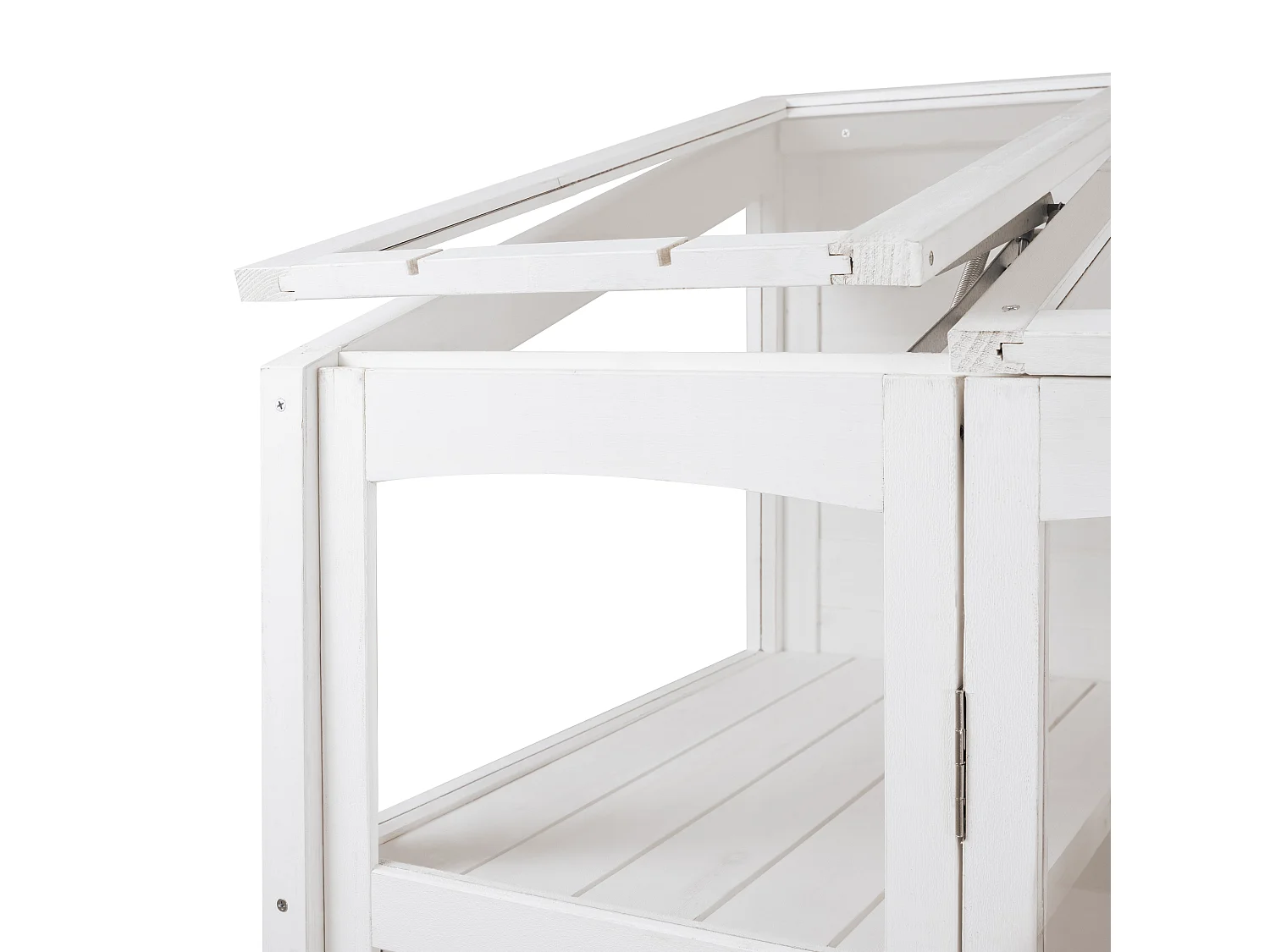 Serre de Jardin Adossée Bois Blanc 2 x 1,55 m Accessible Haut Mur Auto-Vent