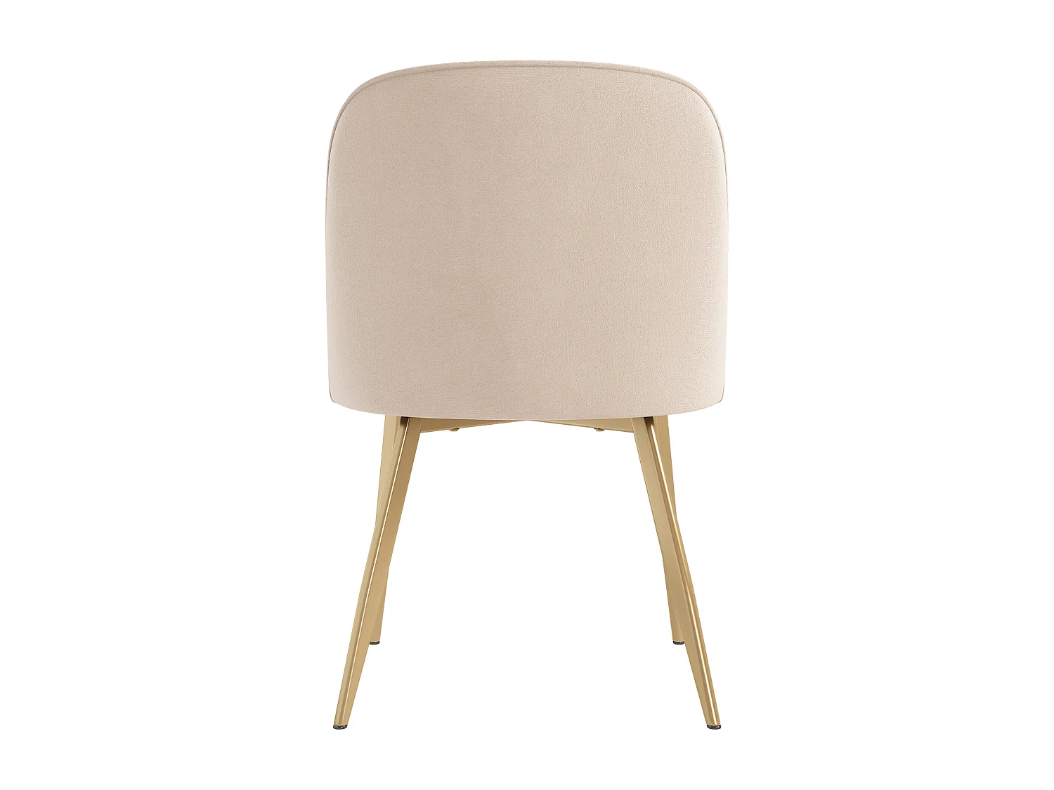 Set van 4 eetkamerstoelen - 53 x 50 x 80 cm - moderne stijl - gouden poten - fluweel - beige