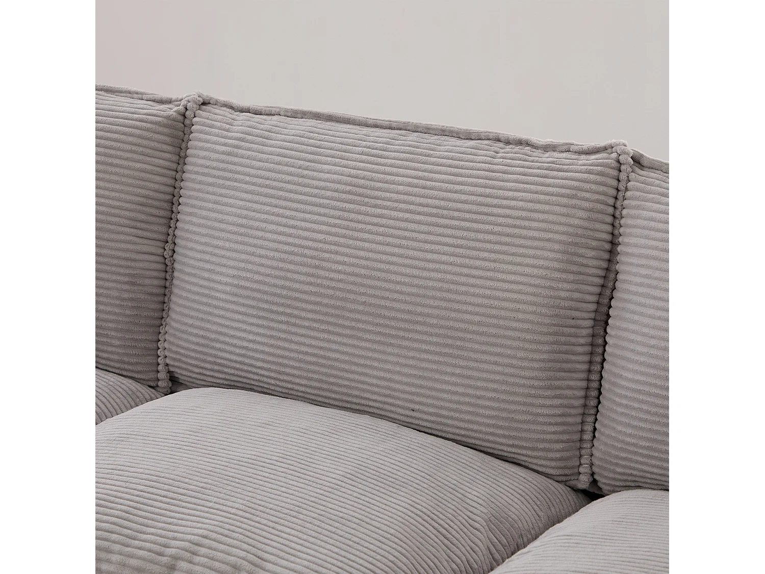 Sofá de 2 lugares em veludo cotelê - 190 x 73 x 84 cm - com porta USB e bolsos - estofamento em espuma - cinza claro