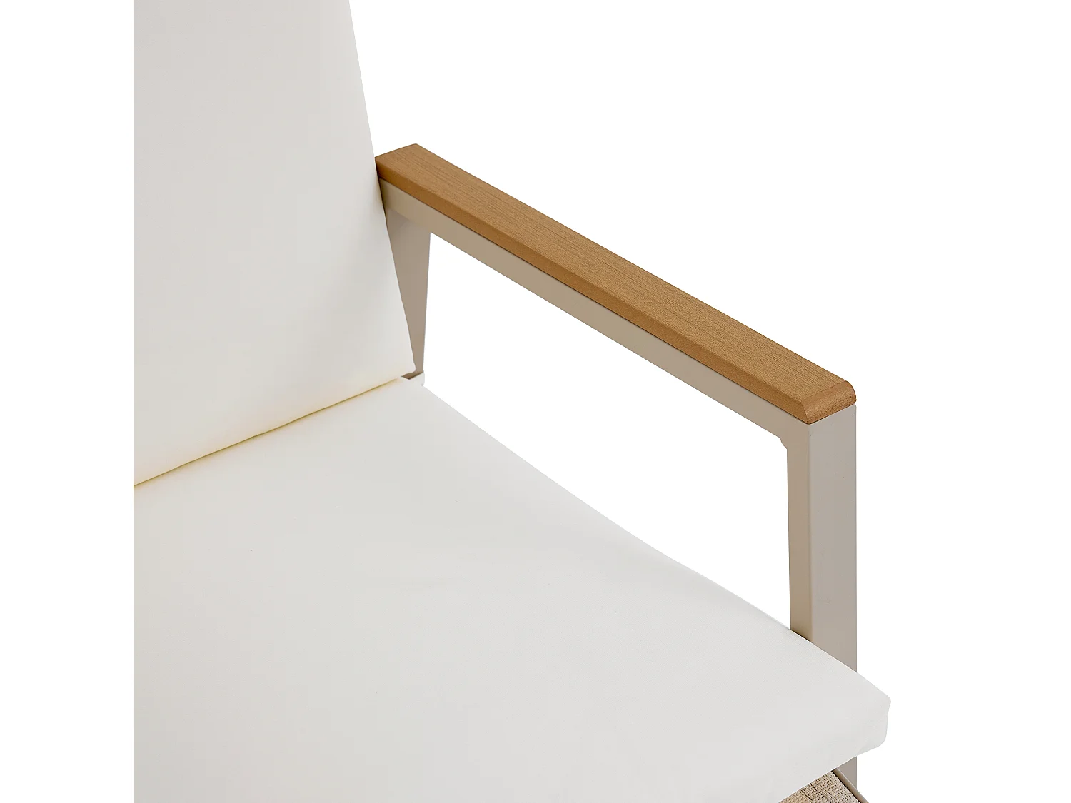 Ensemble table et chaise de jardin 6 places - avec 1 table + 6 chaises - structure en fer galvanisé - métal - beige