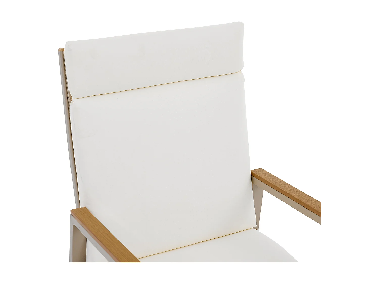 Ensemble table et chaise de jardin 6 places - avec 1 table + 6 chaises - structure en fer galvanisé - métal - beige