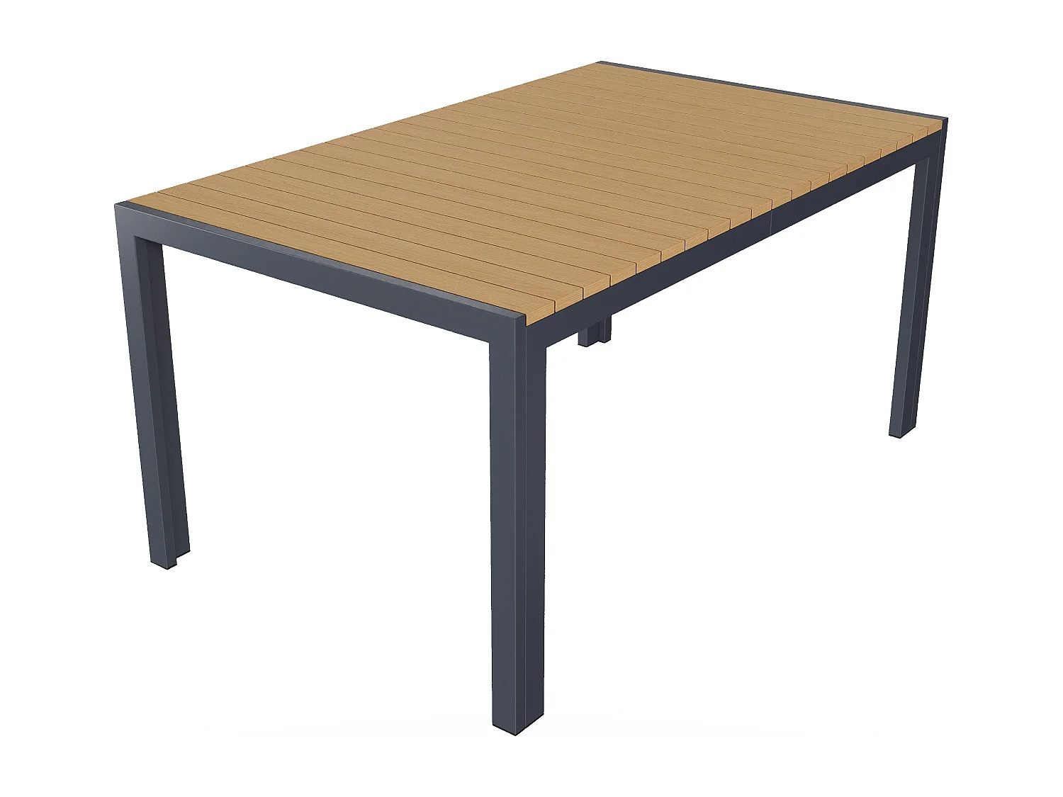 Ensemble table et chaise de jardin 6 places - avec 1 table + 6 chaises - structure en fer galvanisé - métal - gris