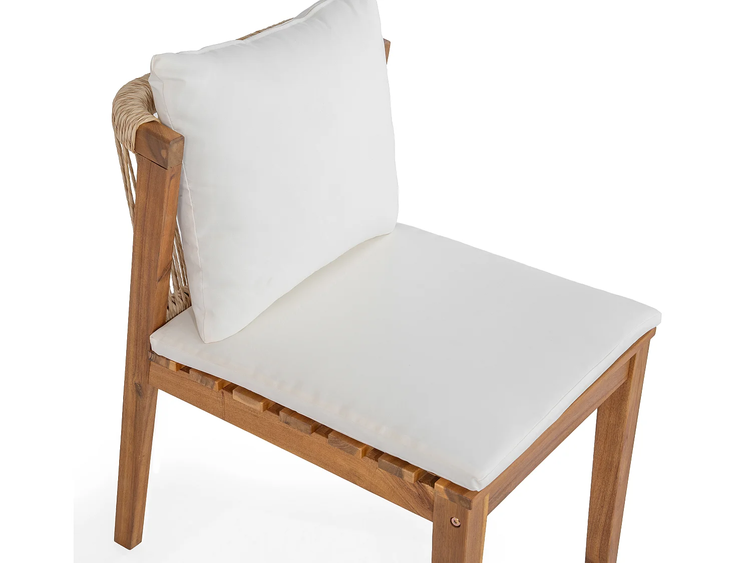 Ensemble table et chaise de jardin 6 places - avec 1 table + 6 chaises - Structure et plateau en bois massif - beige