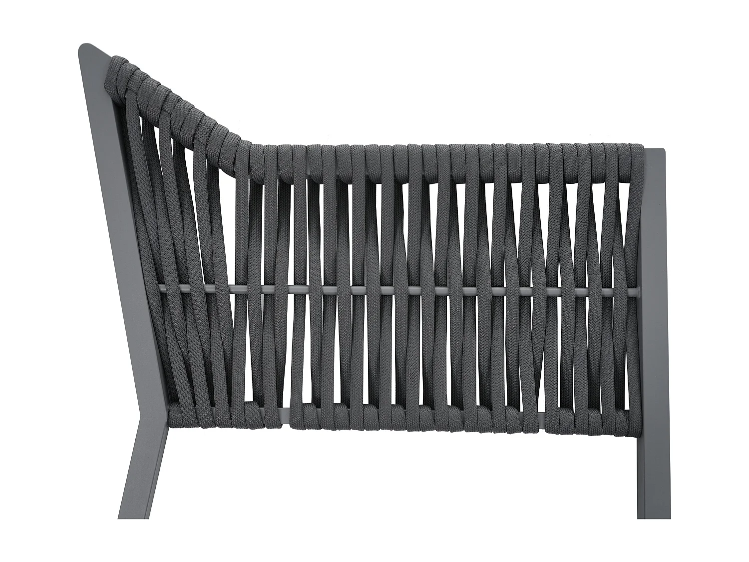 Ensemble salon de jardin 8 places - avec canapé d'angle + 1 table + 2 fauteuils - métal + Polyester - gris