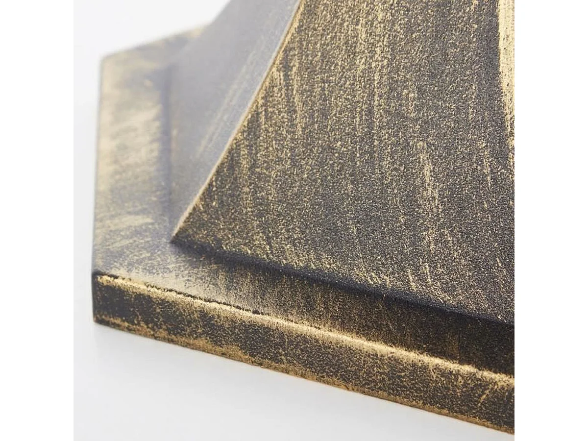 Lampadaire de jardin JANEL by Brilliant - Borne extérieure noir doré en métal et verre, E27, 44x18x18 cm