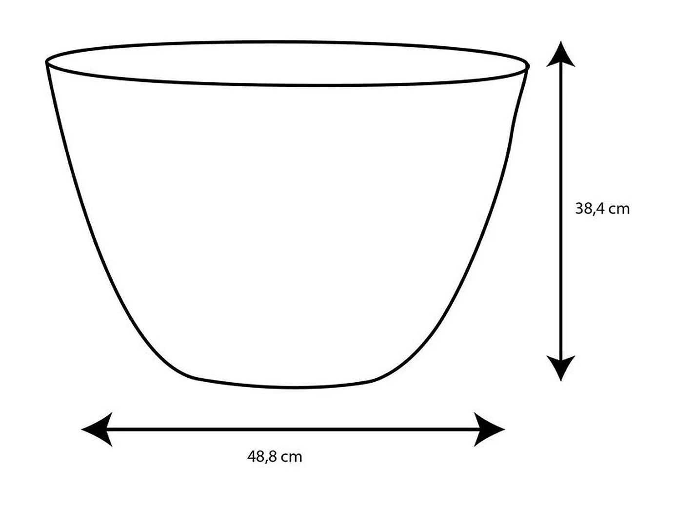 Ronde bloempot EDA Element 50 cm beige steenlook, robuust kunststof, intelligent drainagesysteem, voor binnen en buiten