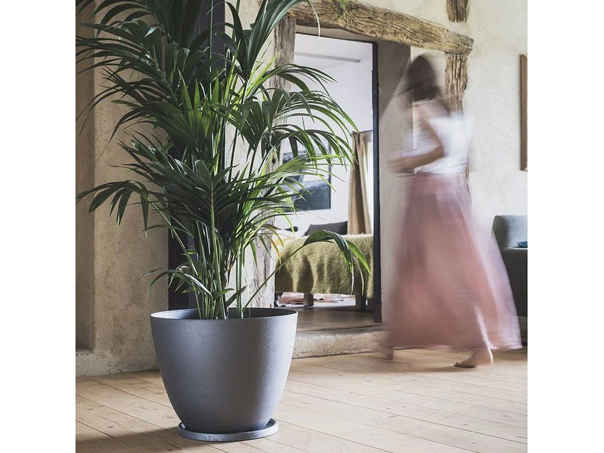 Pot de fleurs rond EDA Element Ø 40 cm 26 L en plastique grainé anthracite