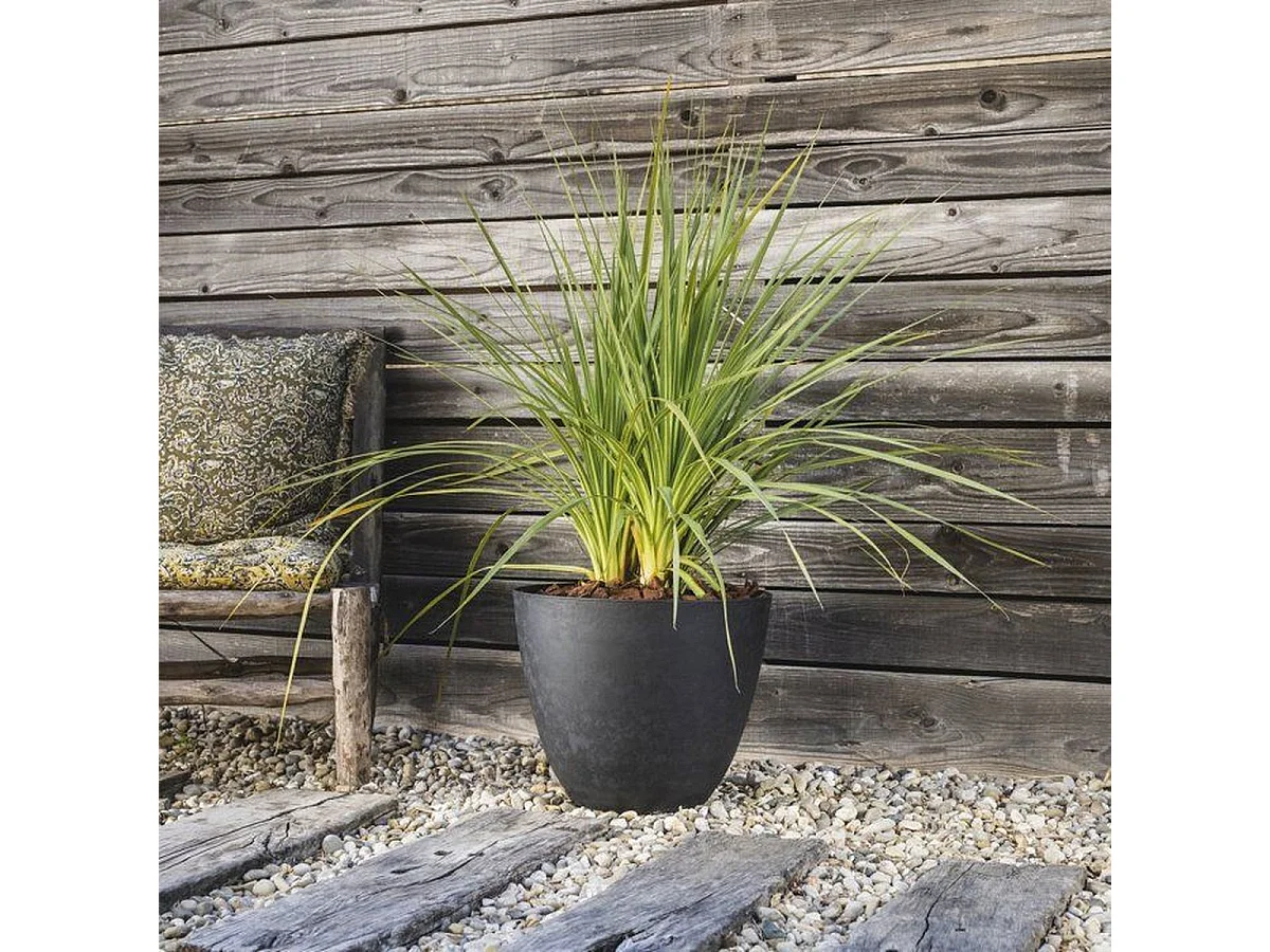 Pot de fleurs rond EDA Element Ø 40 cm 26 L en plastique grainé anthracite