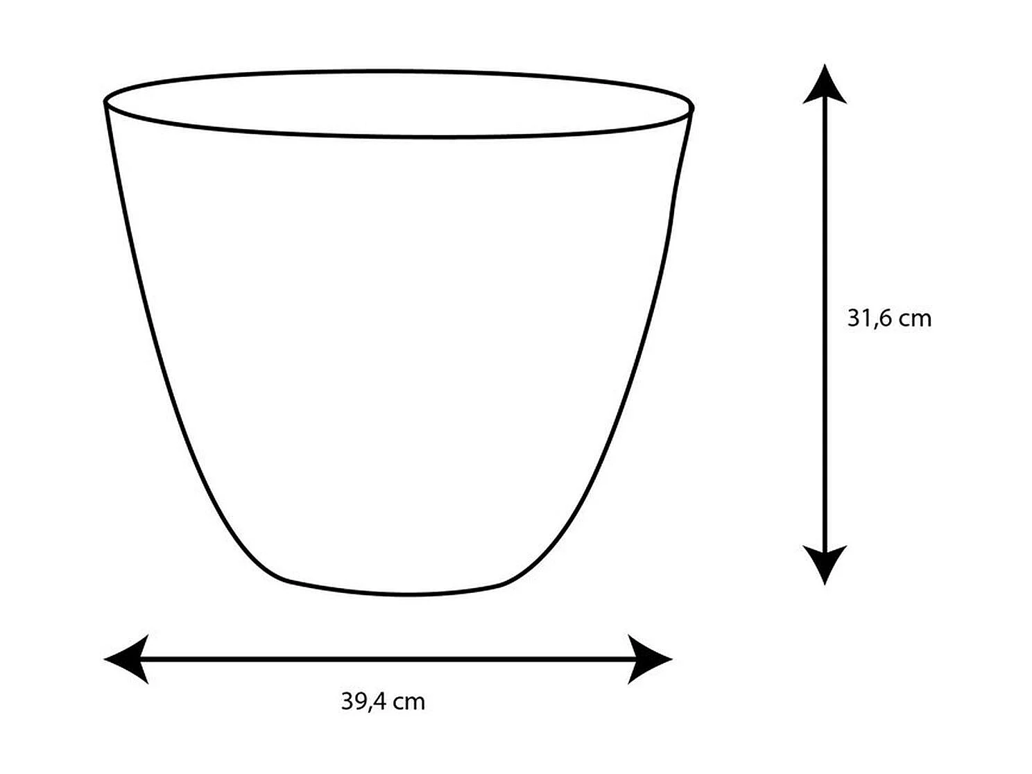 Pot de fleurs rond EDA Element Ø 40 cm 26 L en plastique grainé anthracite