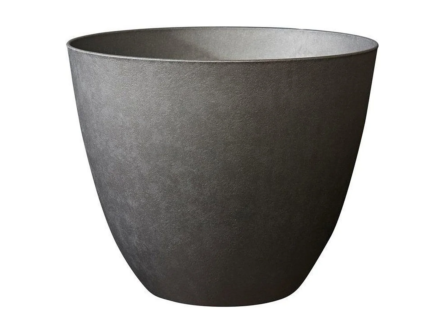 Vaso rotondo EDA Element 50 cm grigio antracite, plastica riciclata, drenaggio intelligente, uso interno ed esterno